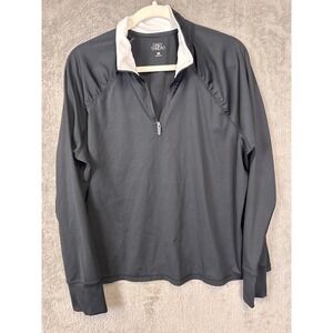 Daily Thread Womens Black Quarter Zip Pullover Thumbhole Active Top Size XL